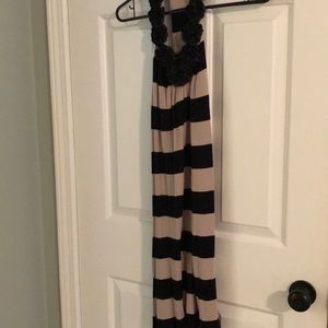 Soft Black and Tan striped dress